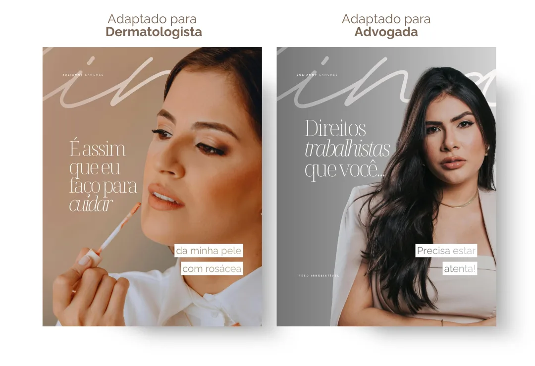 O mesmo post adaptado para psicóloga e para social media