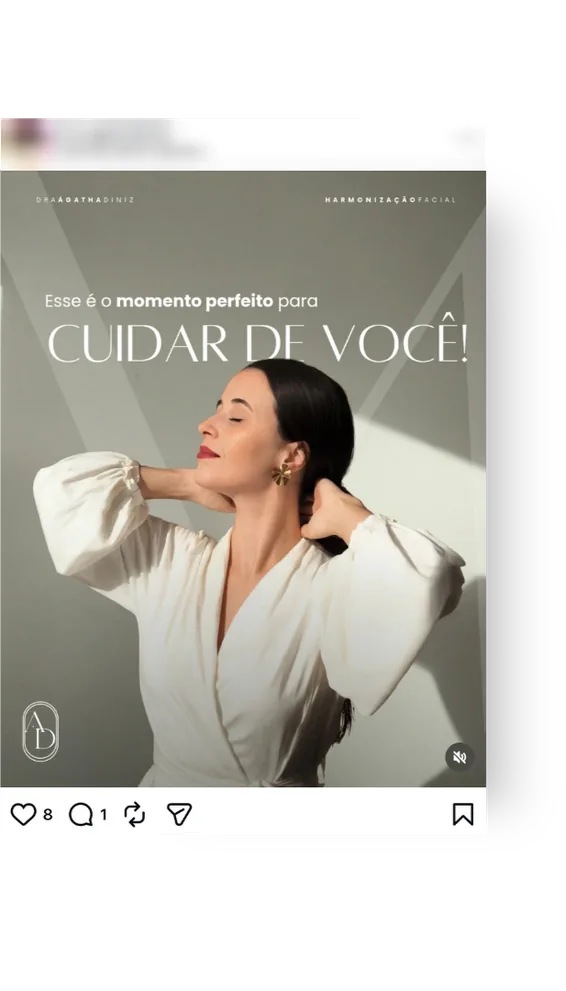 Publicação de aluna feita com o Feed Irresistível, exemplo 2