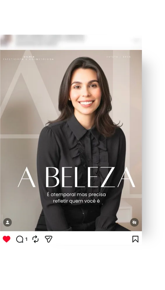 Publicação de aluna feita com o Feed Irresistível, exemplo 4